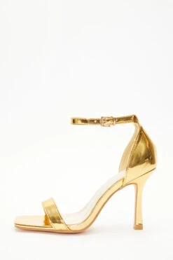 Gold Foil Heeled Sandals