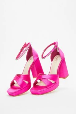 Pink Platform Heeled Sandals -Claasyoo Shop 00100038022 XS