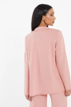 Pink Buttoned Blazer -Claasyoo Shop 00100038049 XB