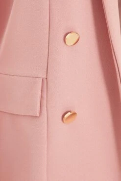 Pink Buttoned Blazer -Claasyoo Shop 00100038049 ZS