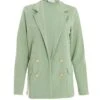 Sage Buttoned Blazer -Claasyoo Shop 00100038051 ZM