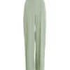 Sage Buckle Palazzo Trousers -Claasyoo Shop 00100038052 ZM