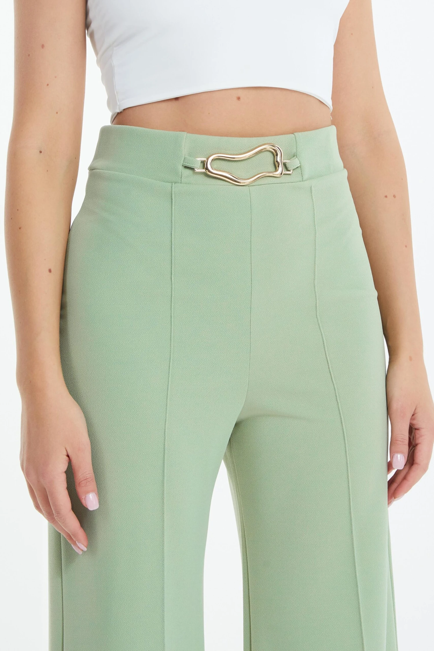 Sage Buckle Palazzo Trousers 8 Sage Buckle Palazzo Trousers - Image 6