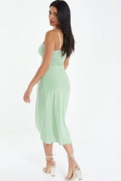 Sage Wrap Midi Dress -Claasyoo Shop 00100038063 XB