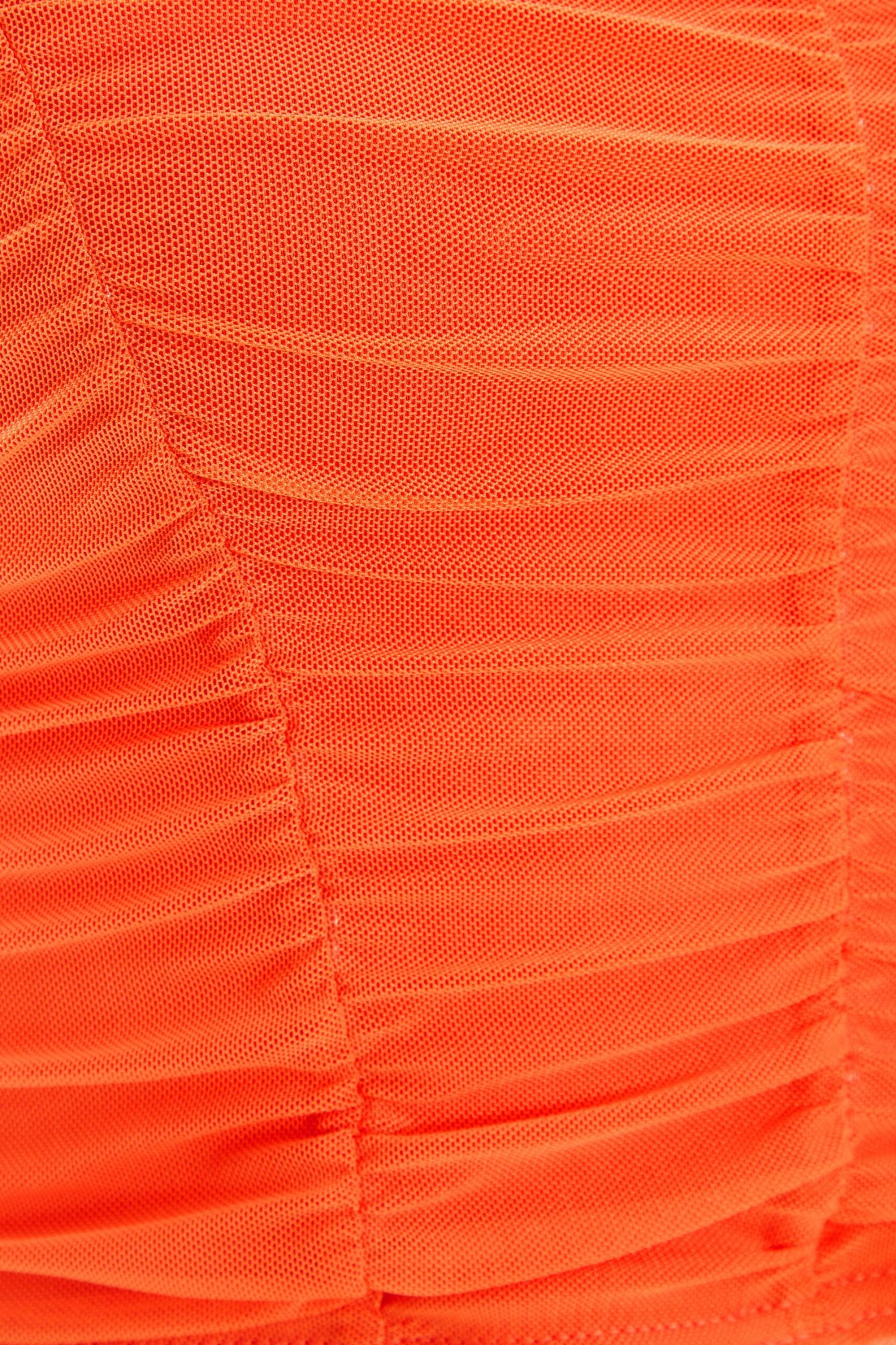 Orange Mesh Ruched Crop Top 8 Orange Mesh Ruched Crop Top - Image 6