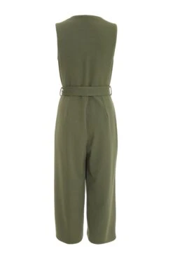 Khaki Wrap Culotte Jumpsuit 12 Khaki Wrap Culotte Jumpsuit -Claasyoo Shop 00100038090 ZB