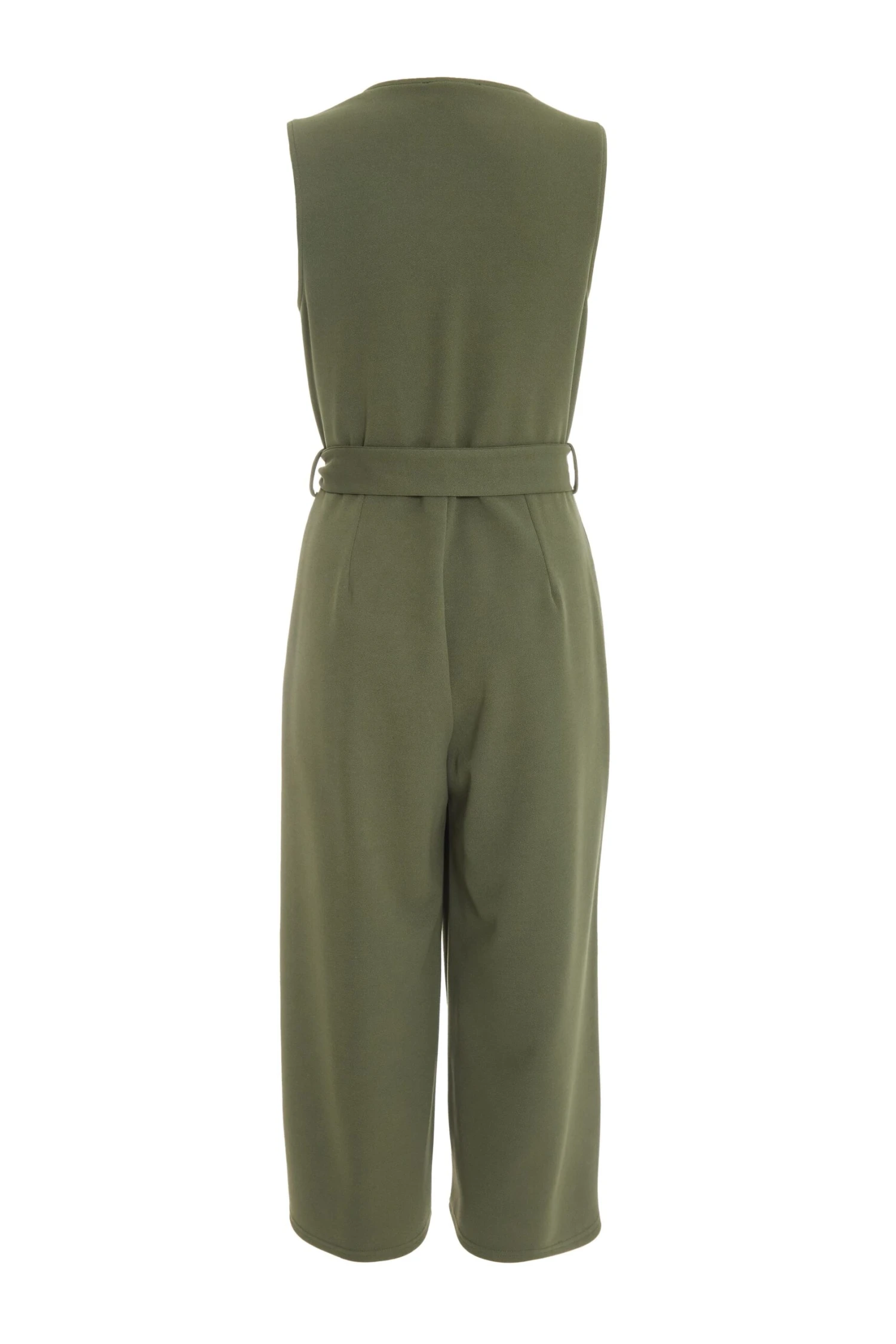 Khaki Wrap Culotte Jumpsuit 7 Khaki Wrap Culotte Jumpsuit - Image 5