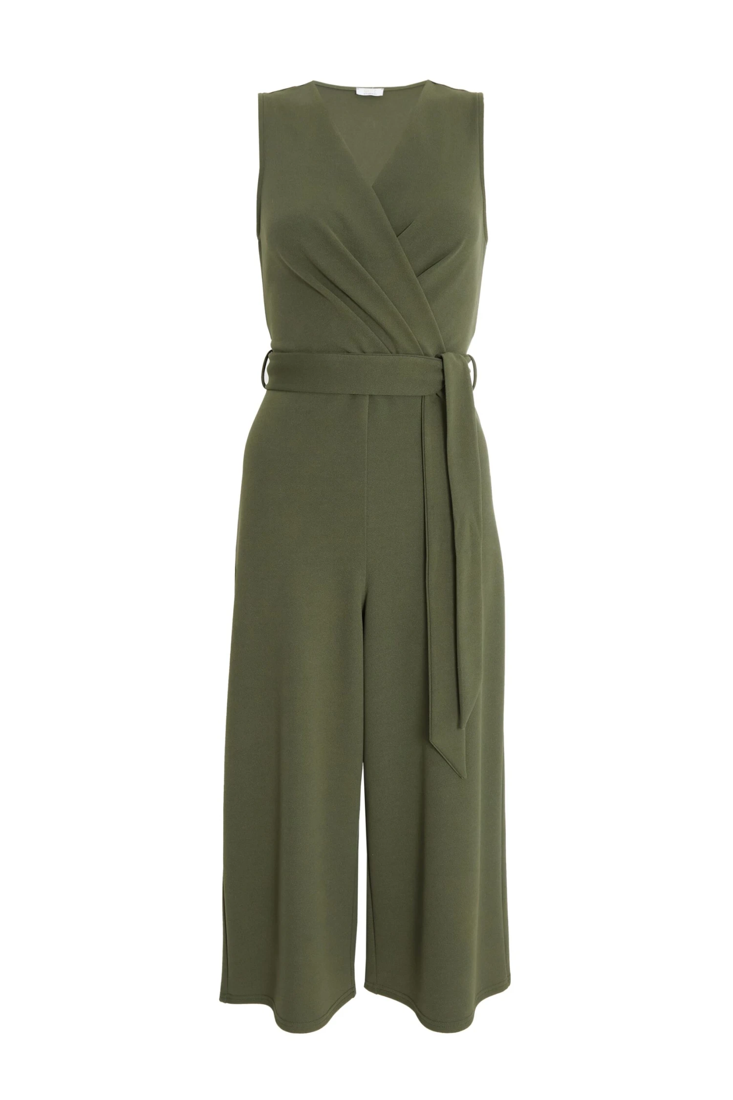 Khaki Wrap Culotte Jumpsuit 3 Khaki Wrap Culotte Jumpsuit