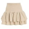 Stone Ruched Frill Mini Skirt -Claasyoo Shop 00100038134 ZM