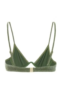 Green Shimmer Bikini Top -Claasyoo Shop 00100038160 ZB
