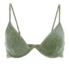 Green Shimmer Bikini Top -Claasyoo Shop 00100038160 ZM