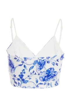 White Floral Crop Top 12 White Floral Crop Top -Claasyoo Shop 00100038278 ZB