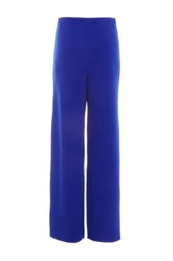 Royal Blue Button Palazzo Trousers -Claasyoo Shop 00100038281 ZB