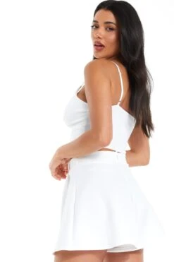 White Crop Top -Claasyoo Shop 00100038282 XB