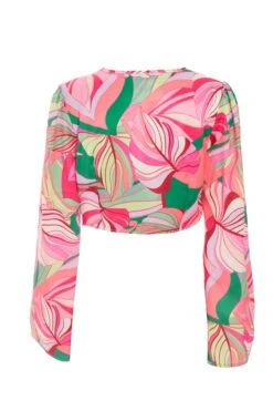 Pink Scarf Print Top 12 Pink Scarf Print Top -Claasyoo Shop 00100038369 ZB