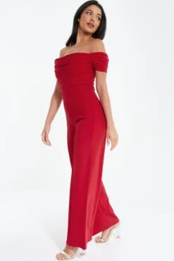 Red Bardot Palazzo Jumpsuit -Claasyoo Shop 00100038469 XS