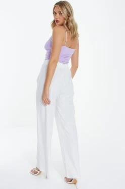 White Palazzo Trousers -Claasyoo Shop 00100038503 XB