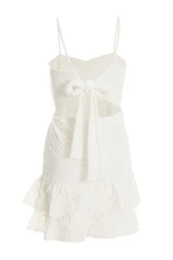 White Tie Back Skater Dress 12 White Tie Back Skater Dress -Claasyoo Shop 00100038556 ZB
