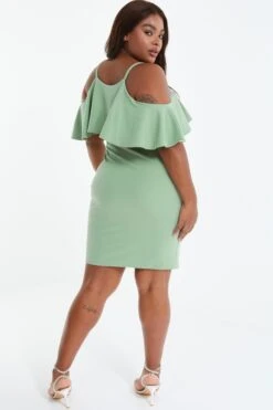 Curve Sage Frill Midi Dress 10 Curve Sage Frill Midi Dress -Claasyoo Shop 00100038579 XB