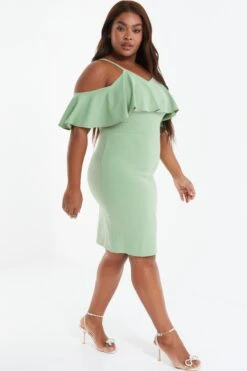 Curve Sage Frill Midi Dress 11 Curve Sage Frill Midi Dress -Claasyoo Shop 00100038579 XS