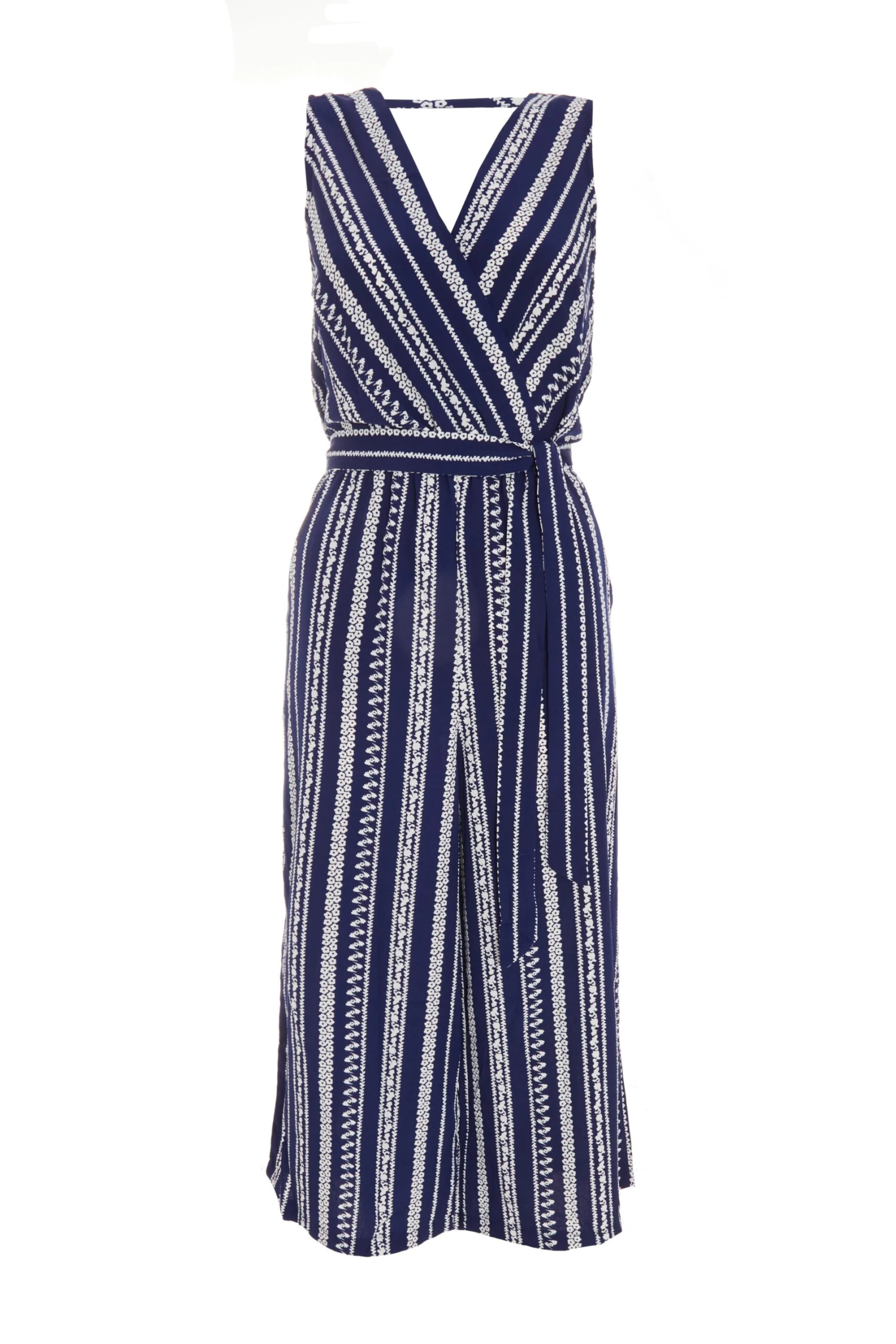 Navy Stripe Print Culotte Jumpsuit 3 Navy Stripe Print Culotte Jumpsuit