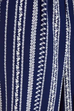 Navy Stripe Print Culotte Jumpsuit 13 Navy Stripe Print Culotte Jumpsuit -Claasyoo Shop 00100038623 ZS