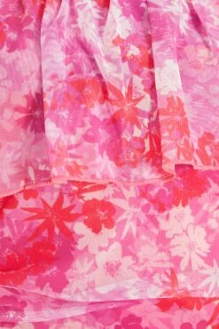 Pink Floral Ruched Bardot Mini Dress 13 Pink Floral Ruched Bardot Mini Dress -Claasyoo Shop 00100038657 ZS