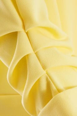 Yellow Ruched Sleeve Blazer -Claasyoo Shop 00100038678 ZS