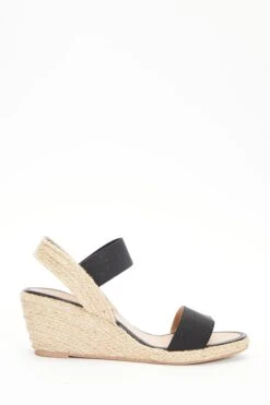 Black Low Wedge Sandals -Claasyoo Shop 00100038689 XM