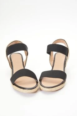 Black Low Wedge Sandals -Claasyoo Shop 00100038689 XS