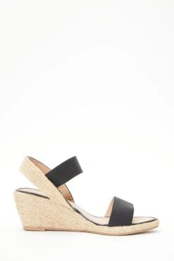 Black Low Wedge Sandals -Claasyoo Shop 00100038689 ZB