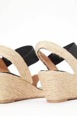 Black Low Wedge Sandals -Claasyoo Shop 00100038689 ZS