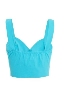 Blue Corset Crop Top -Claasyoo Shop 00100038764 ZB