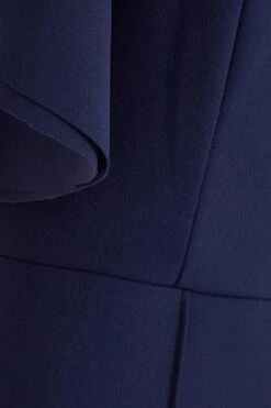 Navy Frill Sleeve Palazzo Jumpsuit -Claasyoo Shop 00100038773 ZS