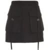 Black Cargo Mini Skirt