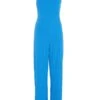 Blue One Shoulder Palazzo Jumpsuit -Claasyoo Shop 00100038851 ZM