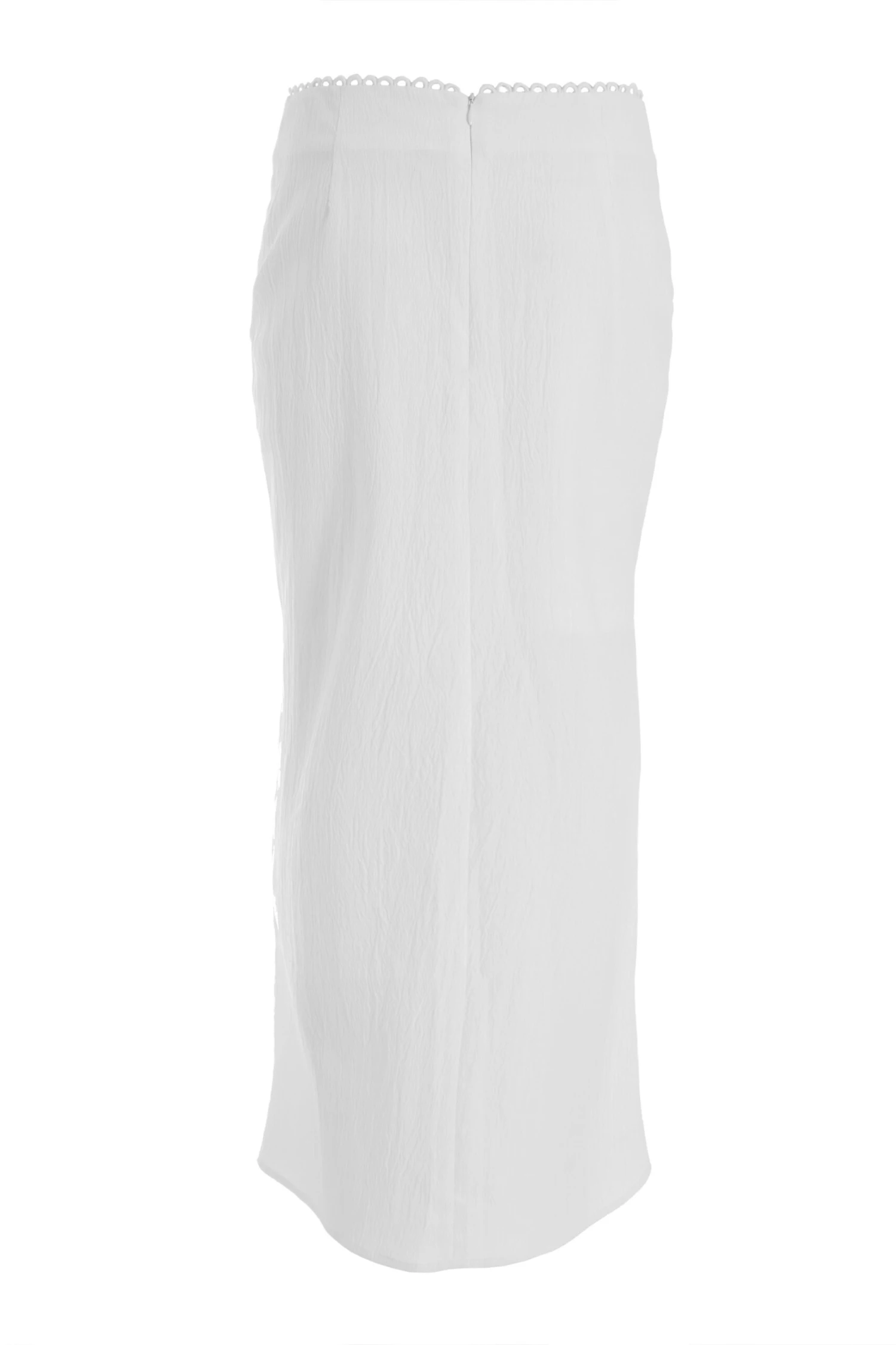 White Textured Midi Skirt 7 White Textured Midi Skirt - Image 5