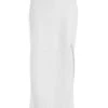 White Textured Midi Skirt -Claasyoo Shop 00100038876 ZM