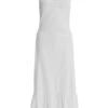 White Textured Frill Midi Dress -Claasyoo Shop 00100038881 ZM