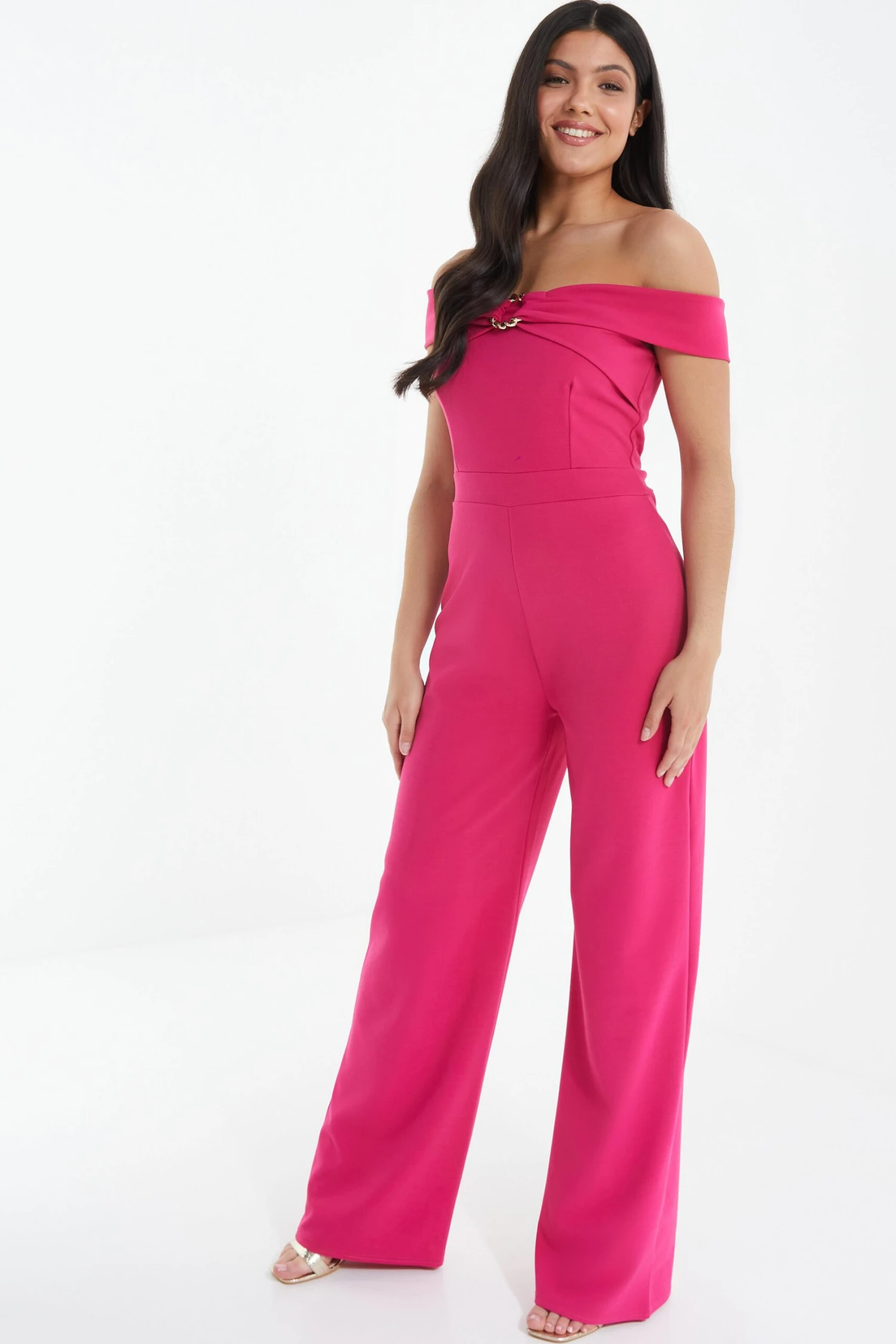 Pink Bardot Palazzo Jumpsuit 6 Pink Bardot Palazzo Jumpsuit - Image 4
