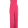 Pink Bardot Palazzo Jumpsuit -Claasyoo Shop 00100038883 ZM