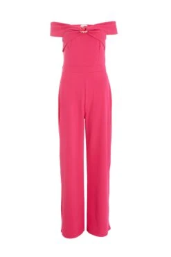 Pink Bardot Palazzo Jumpsuit