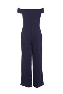 Navy Bardot Palazzo Jumpsuit -Claasyoo Shop 00100038884 ZB