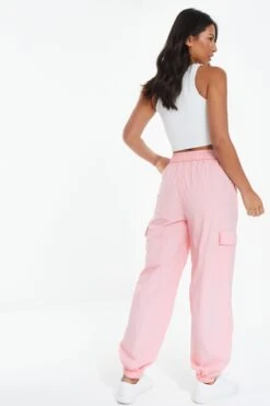 Pink Parachute Cargo Trouser -Claasyoo Shop 00100038982 XB