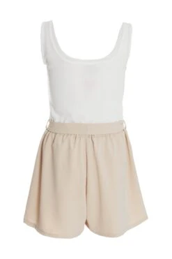 Cream Button Front Playsuit 12 Cream Button Front Playsuit -Claasyoo Shop 00100038994 ZB