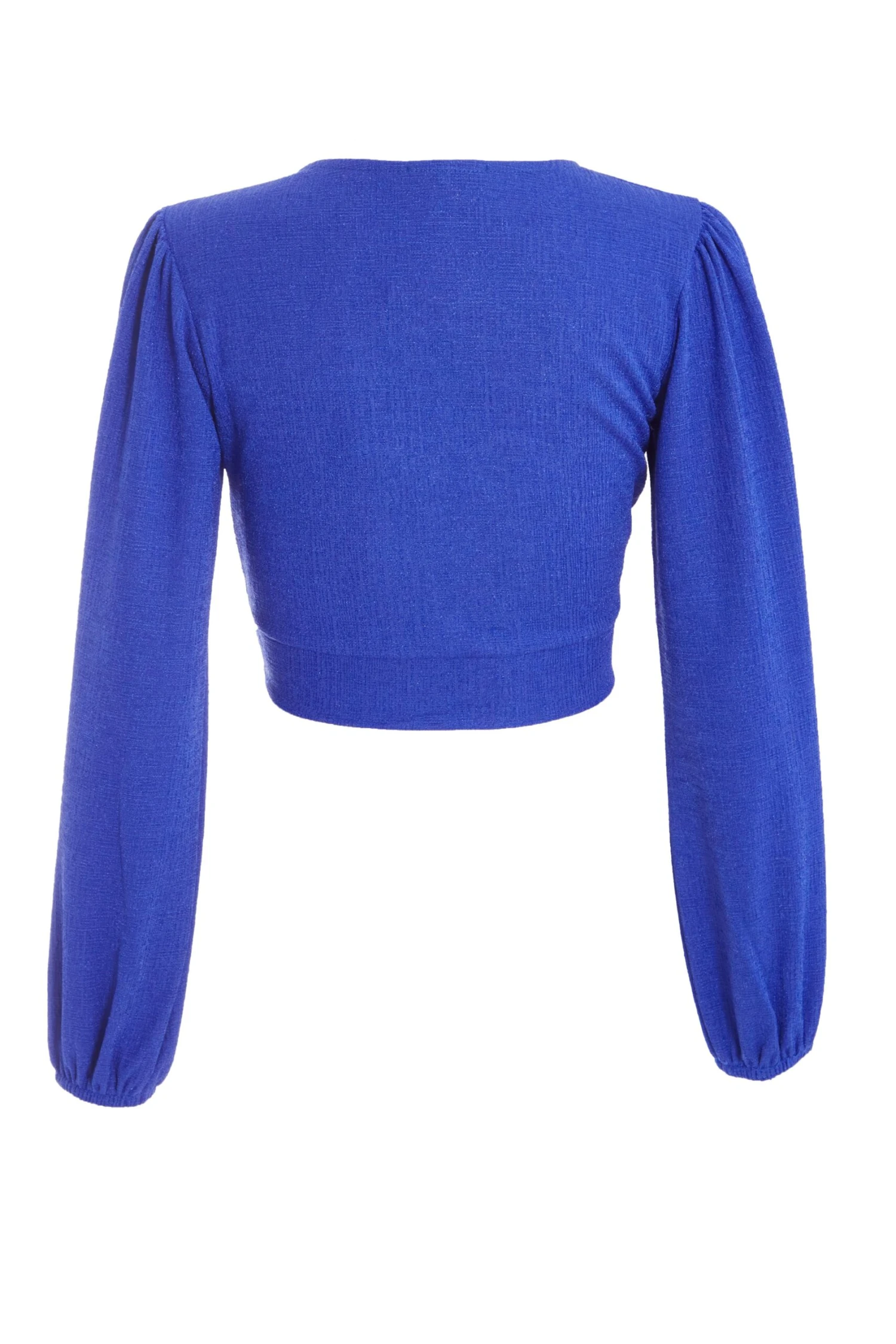 Blue Wrap Long Sleeve Crop Top 7 Blue Wrap Long Sleeve Crop Top - Image 5