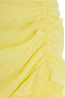 Yellow Chiffon Dobby Frill Mini Skirt -Claasyoo Shop 00100039046 ZS