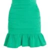 Jade Green Ruched Mini Skirt -Claasyoo Shop 00100039053 ZM