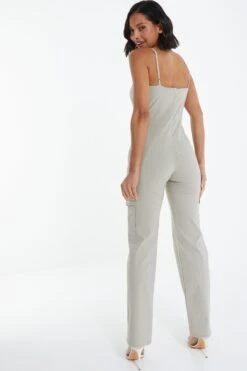 Stone Corset Cargo Jumpsuit -Claasyoo Shop 00100039054 XB