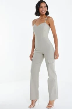 Stone Corset Cargo Jumpsuit -Claasyoo Shop 00100039054 XS